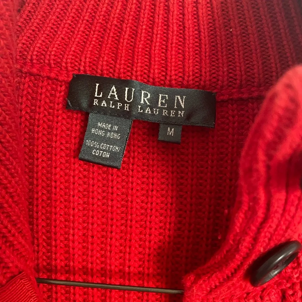 Ralph Lauren Women's Red cotton cardigan Sweater - Picture 3 of 7